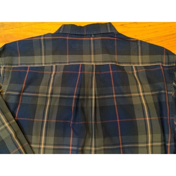 US POLO ASSN Mens Green Blue Plaid Button Down Shirt Long Sleeve Logo Sz LT Tall - Picture 9 of 9